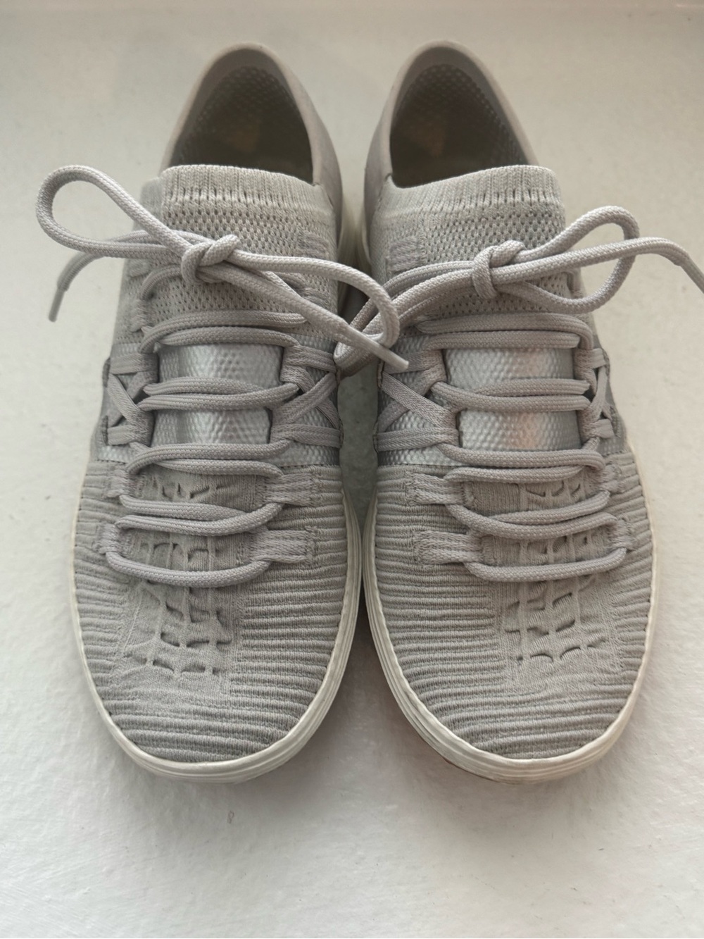 Under Armour light Gray Knit Slip-On Sneakers